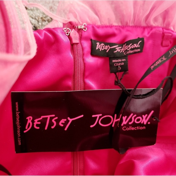 Betsey Johnson 80s Style Hot Pink Cocktail Dress - Picture 6 of 7